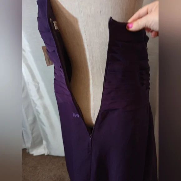 Da Vinci TAG Long Formal Dress, One Shoulder, Ruched, Purple, Long , 16 - Picture 9 of 13